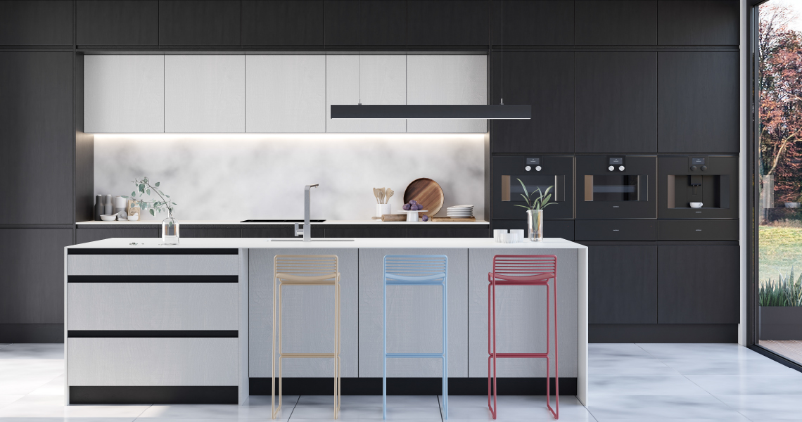 Černo bílá kuchyň Wood Hit do moderního interiéru